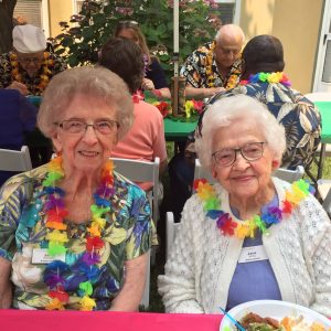 Springfield Place residents enjoying the luau!