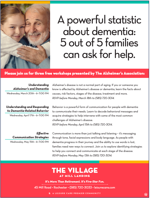 The Village at Mill Landing Dementia Caregiving Workshops