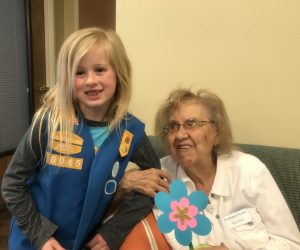 Local Girl Scout with Canfield Place Resident