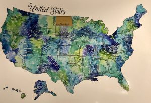 Scratch off map of the United States