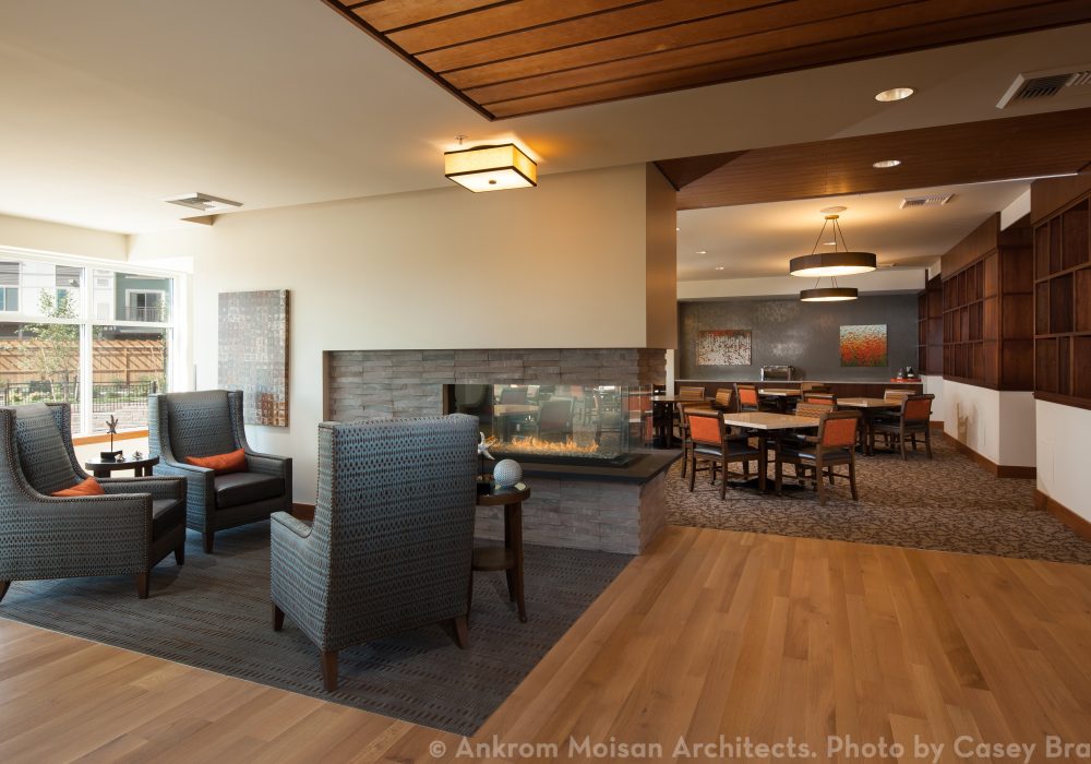 Fireplace and Communal Living Room at The Ackerly at Timberland