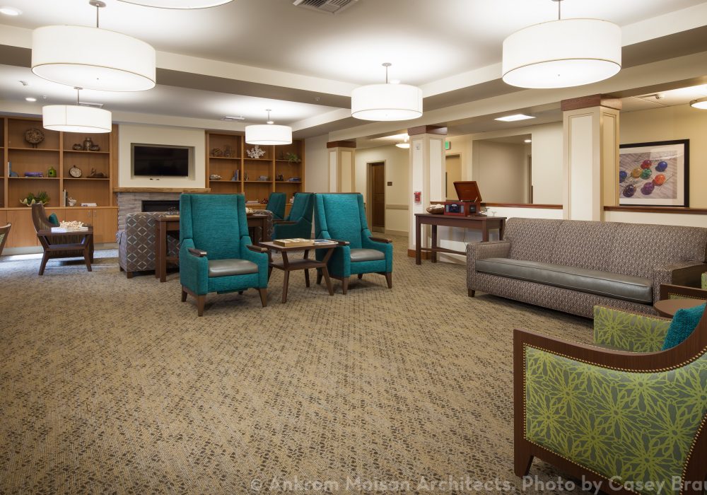The Memory Care Living Room at The Ackerly at Timberland