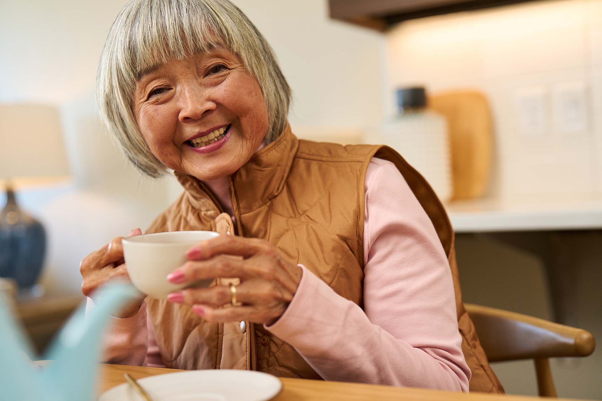 Woman drinking tea