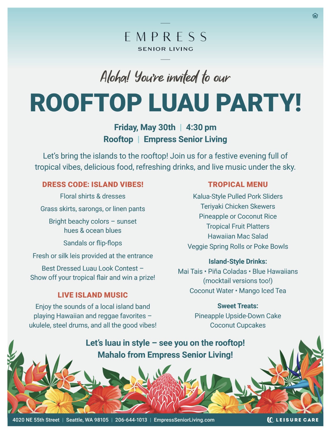 Empress Luau Flyer