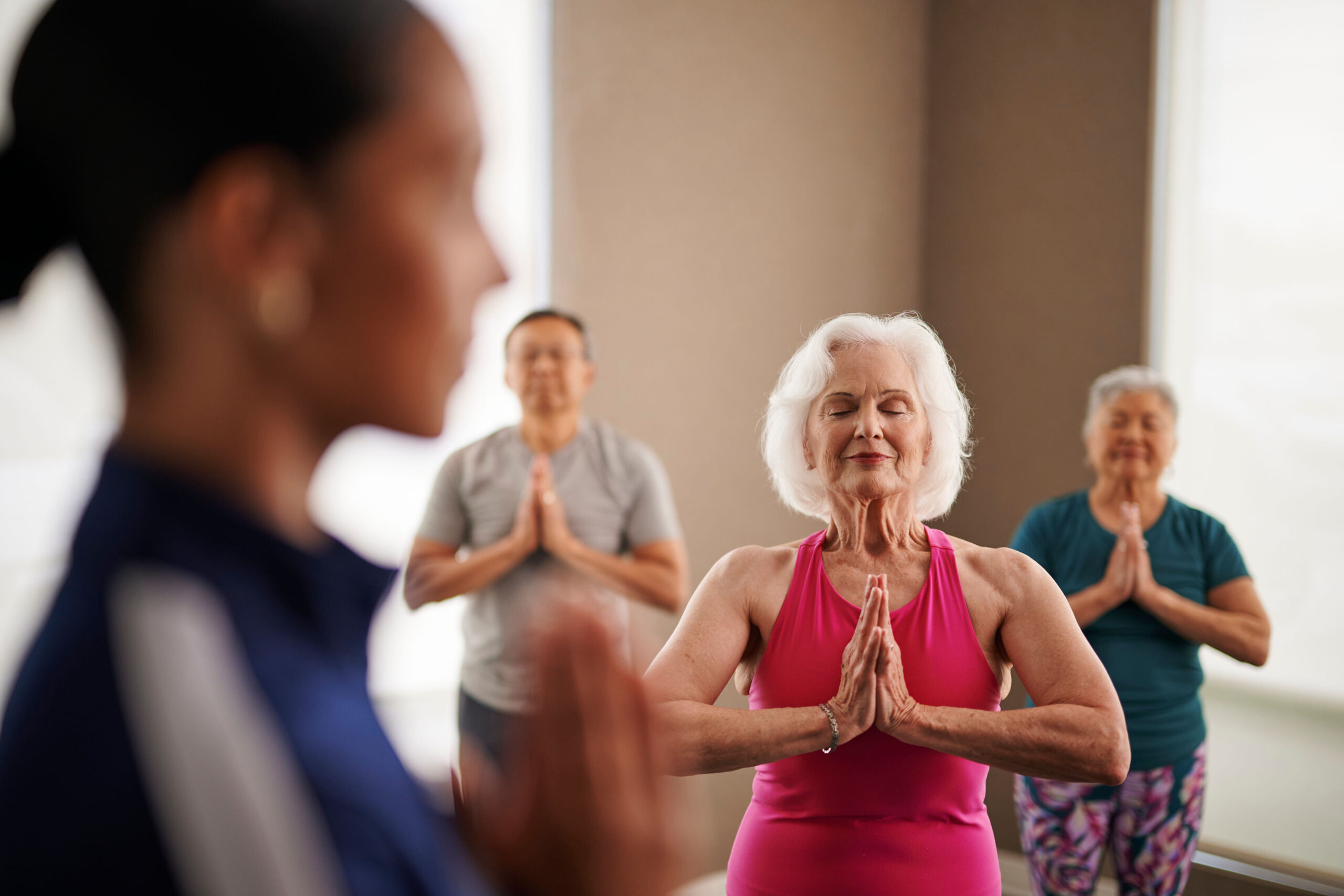 Older woman doing yoga