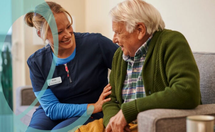 Older man with caregiver