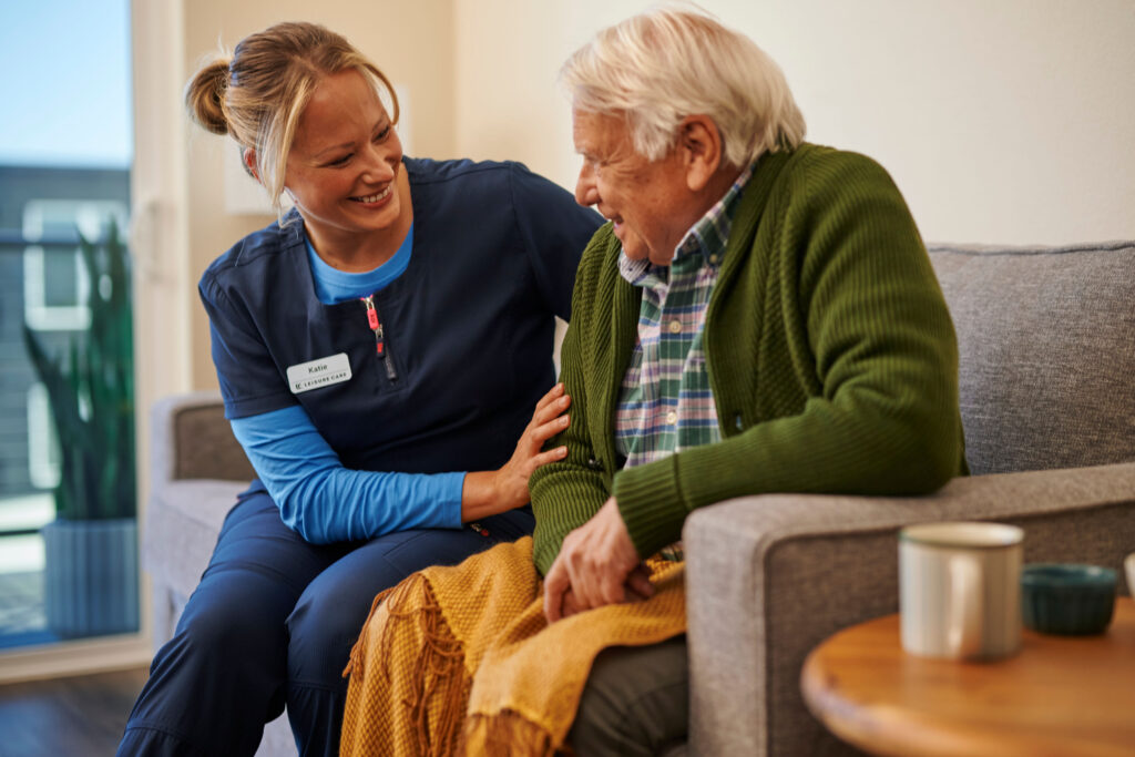Older man and caregiver