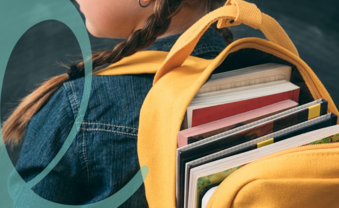 Girl with backpack