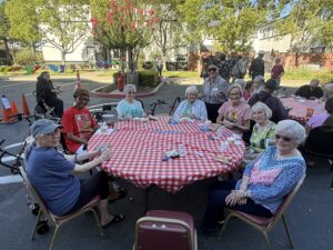 Heritage Estates Residents eating together at National Night Out