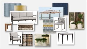 Outdoor patio furniture and decor for senior living spaces at Leisure Care.