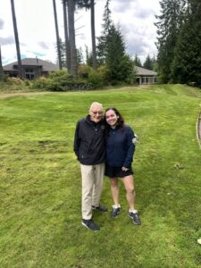 Al Williams and Savannah Long at Kids Golf Tournament